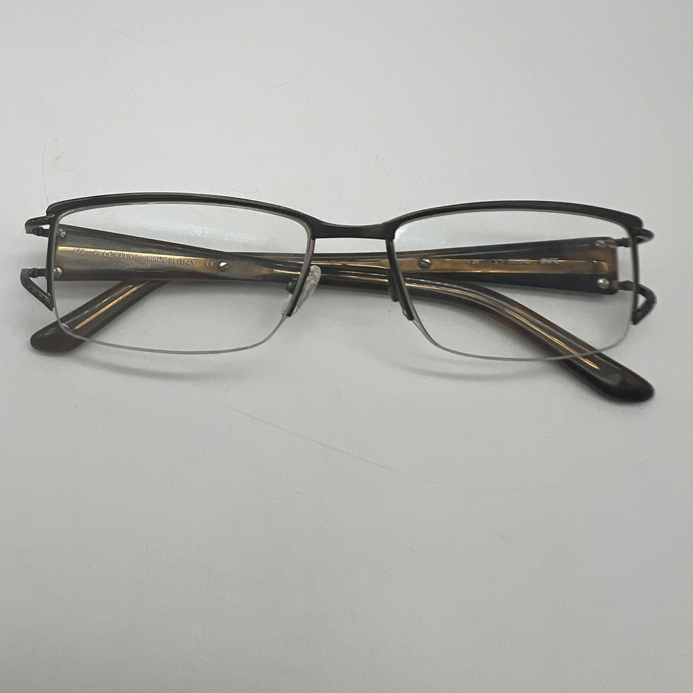 Valentino 5515/U ONFE Y2K Brown Rhinestone Eyeglasses 51-16-135 Women Vtg FLAWS
